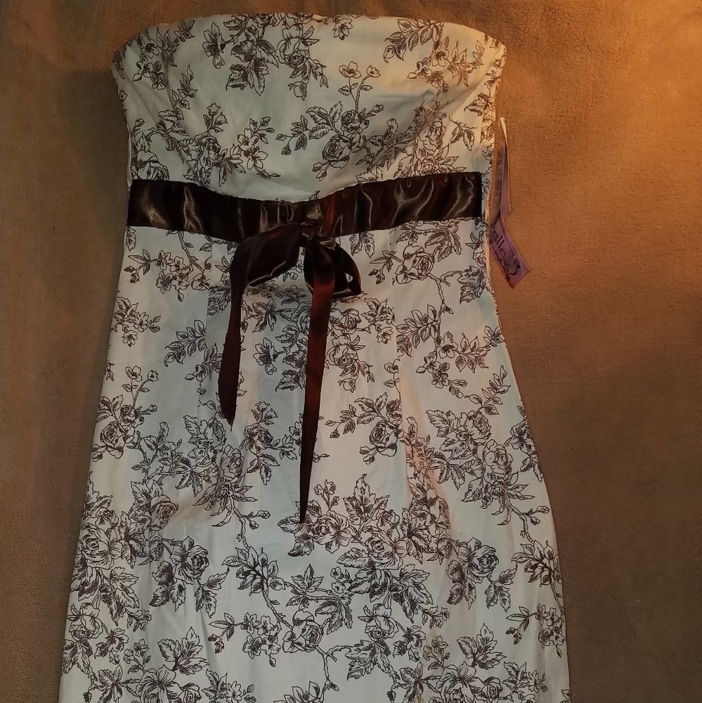 White and brown dress